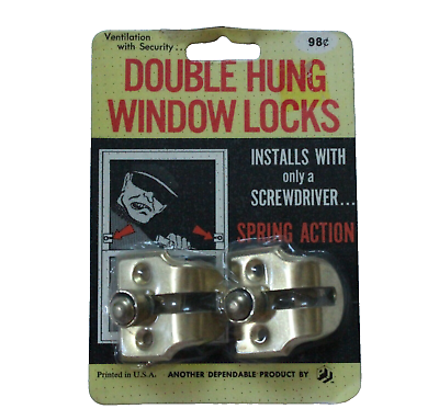 #ad Vintage 1971 Double Hung Window Locks Spring Action New Sealed Made in USA $45.00