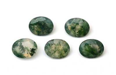 #ad Tree Moss Agate Oval Shape 5 Pcs Lot Green Loose Faceted Cut Gemstone 5X3 mm $19.99