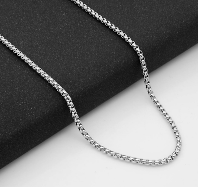#ad Women Men Black Gold Silver Stainless Steel 2mm Round Box Chain Necklace 12 32quot; $4.95