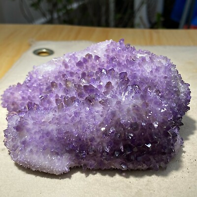 #ad 635g Natural Clear Amethyst Purple Crystal Cluster Rough Healing Specimen $83.00