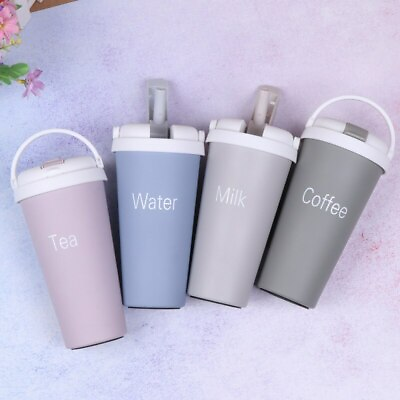 #ad 1Pc Kids Thermos Mug with Straw Stainless Steel Vacuum Flask Tumbler Thermos Cup $15.94