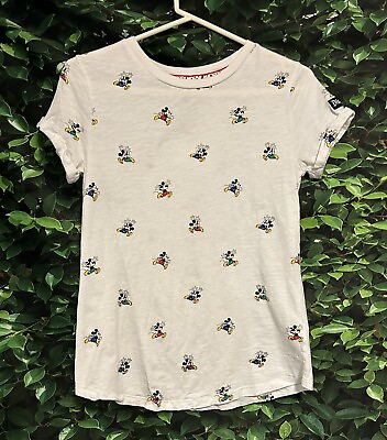 #ad Disney Parks Disneyland T Shirt Mickey Mouse Short Sleeve Tee White Womens Med $9.31