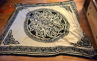 #ad India Arts Cotton Full 80quot; x 90quot; Celtic Knot Tapestry Wall Hanging Bedspread $24.99