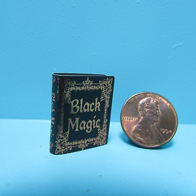 #ad Dollhouse Miniature Halloween Black Magic Witching Book with Pages NCNI223 $2.49