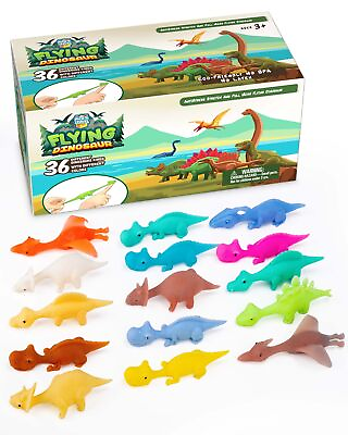 #ad PICK A TOY 36 Pcs Mini Rubber Flying Dinosaur Toys for Kids Dino Shooter Ga... $28.95