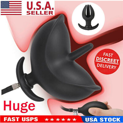 #ad Extra Large Inflatable Male Prostate Anal Butt Plug Dildo Huge Men Women Sex Toy $11.99