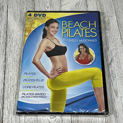 #ad Beach Pilates 4 DVD Workout Set Shelly McDonald New $7.99