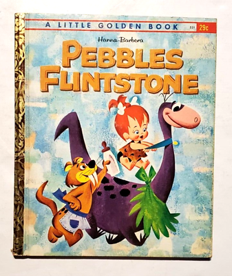#ad Vintage Little Golden Book Pebbles Flintstone 1963 $17.50