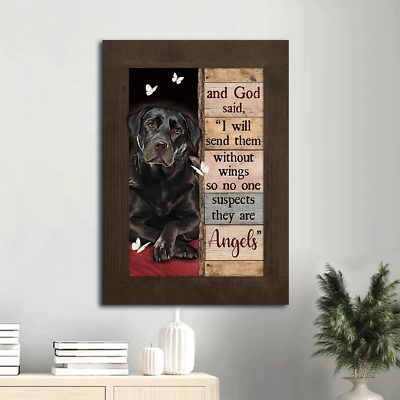 #ad Jesus Poster Black Labrador Butterfly Gift for Christian Dog lover I will... $15.42