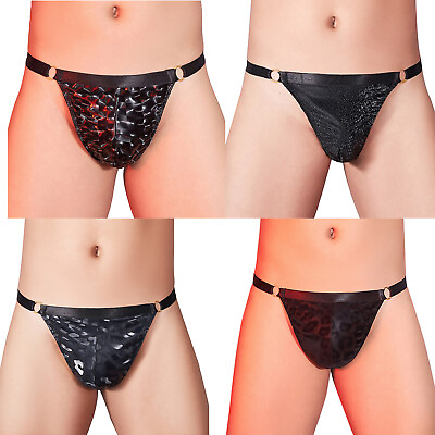 #ad Mens Trunks Low Rise Briefs Soft Thong Sissy Panties Latex Underwear Sexy Shiny $6.57