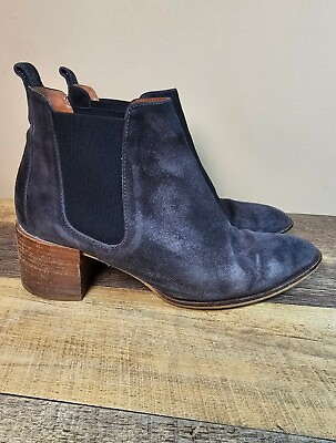 #ad Everlane Suede Heel Boot Charcoal Grey Sz 7 Leather Ankle Booties Made In Italy $44.99