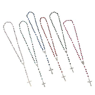 #ad 12 Pack Rosary Beads Catholic for Women Men Assorted Crucifix 6 Colors $17.99