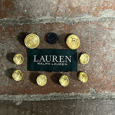 #ad Polo Lauren Ralph Lauren Replacement Buttons 8 Gold Toned Shank 6 Cuff 2 Chest $26.99