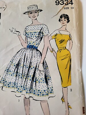 #ad Vintage 60s Advance 9334 Sewing Pattern. Dress Sheath. Sz Miss 12 B 32 COMPLETE $7.99