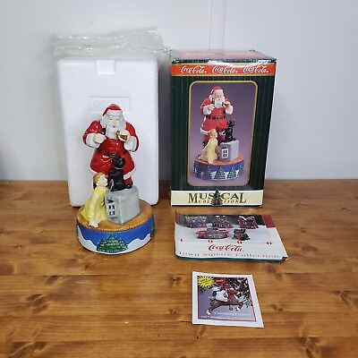 #ad Coca Cola Musical Collection Santa Claus with Dog 1996 $20.00