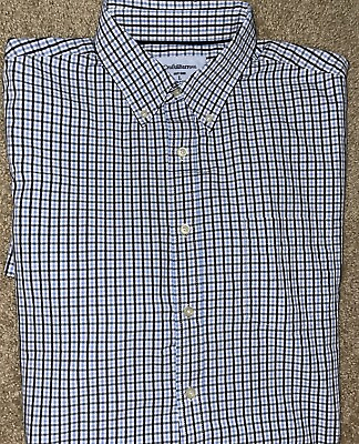 #ad Mens Croft amp; Barrow Easy Care Short Sleeve Plaid Button Up Shirt Size Large EUC $17.99