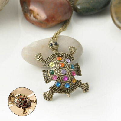 #ad Vintage Necklace Ethnic Pendant Boho Jewellery Beautiful Turtle Bohemian $5.45