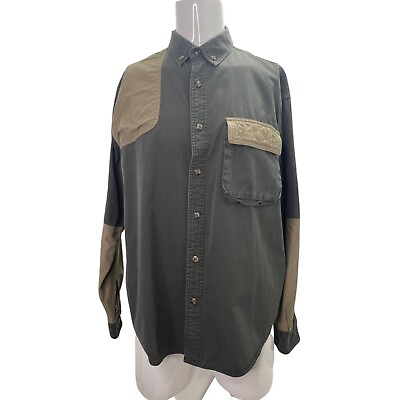 #ad Vintage Gamehide Men Heavy Shirt Hunter Green Long Sleeve Button Up XL $14.97