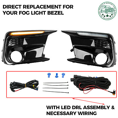 #ad For Subaru WRX STI 18 21 Switchback Sequential LED DRL Fog Light Cover Kit Bezel $83.24