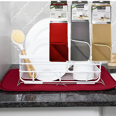 #ad Dish Mat Drying Kitchen Mat 24quot; x 18quot; Reversible Microfiber Dish Drying Mat $12.59