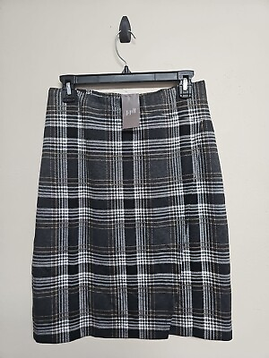 #ad NWT J.JILL Women#x27;s Skirt Straight Pencil Stretch Plaid Print Stretch.Size XS P $49.99