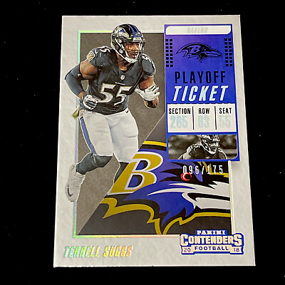 #ad 2018 Panini Contenders Playoff Ticket #92 Terrell Suggs 175 Ravens $4.00