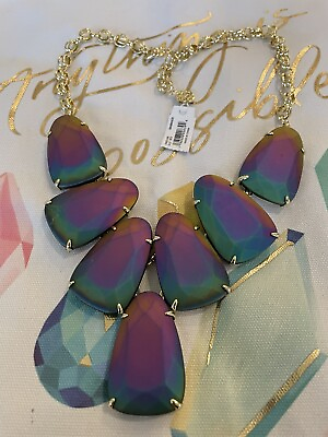 #ad Kendra Scott Gold Matte Galaxy Harlow Necklace NWT $400.00