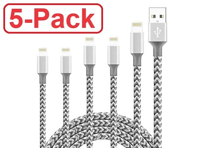 #ad #ad 5 Pack Fast Charger Cable Heavy Duty For iPhone 14 13 12 11 XR 8 7 Charging Cord $10.99