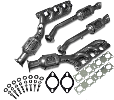 #ad All 4 Fits 2004 2015 Nissan Titan 5.6L Manifold Catalytic Converter Front Rear $399.29