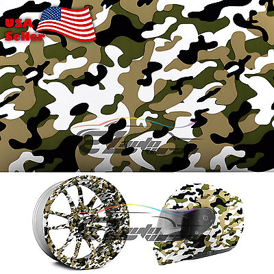 #ad 19quot;x38quot; Hydrographic Film Hydro Dipping Water Transfer Woodland Camouflage #09 $13.99