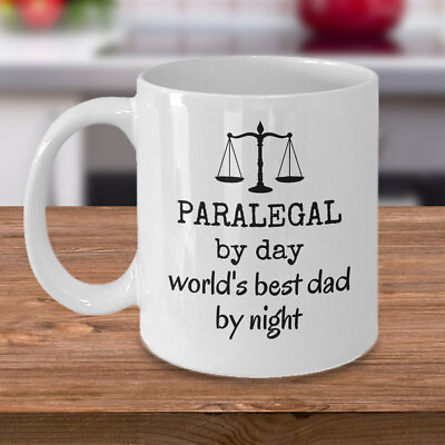 #ad Paralegal By Day Worlds Best Dad By Night Funny Lawyer Office Father#x27;s Day Mug $16.99