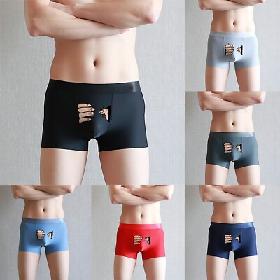 #ad Men Brief Underpants Cartoon Comfortable Elastic Fashion Funny Boxer Briefs $8.94
