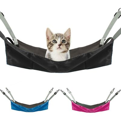 #ad 1pc Cat Hanging Hammock Reversible Soft Breathable Small Pet Cage Swing Bed $10.00