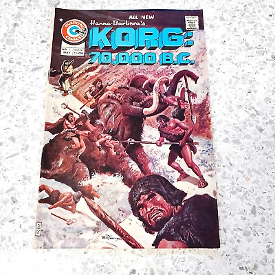 #ad Vintage Korg: 10000 B.C. Caveman Comic Book #1 FIRST Charlton Comics 1975 VF $8.97