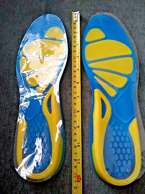 #ad Mens Silicone Insoles Pads Cushions Comfort Shoe Gel Heel Arch Support foot care $8.95
