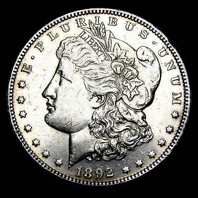 #ad 1892 Morgan Dollar Silver Stunning Details Coin #380J $225.00