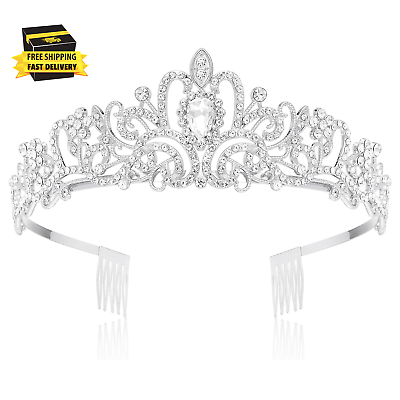 #ad Crowns for Women Princess Tiaras for Girls Queen Crown and Comb Tiara for Weddin $15.48