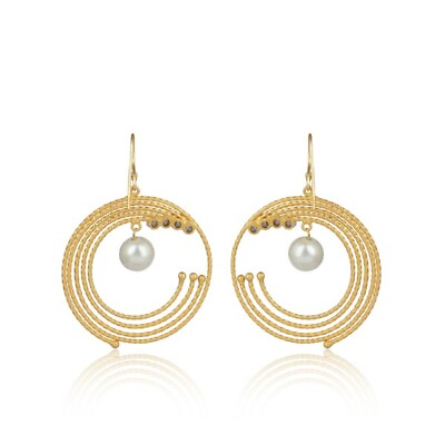 #ad Unique Design Charming Earrings in Gold Plated With Pearl For Party Wear Jewelry $26.99