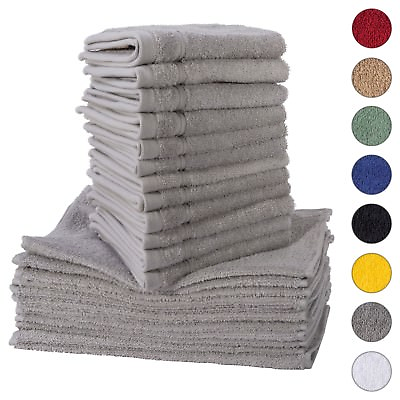 #ad NEW GRAY Color ULTRA SUPER SOFT LUXURY PURE TURKISH 100% COTTON WASHCLOTHS $44.99
