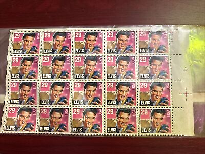 #ad USPS Elvis Presley Postal Stamps 1992 Complete Sheet $150.00