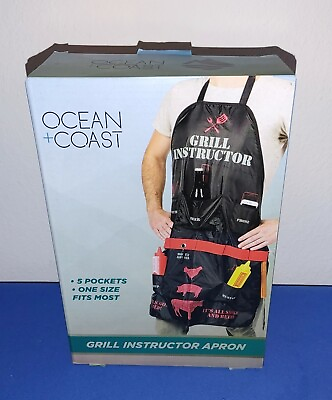 #ad Grill Instructor Apron Backyard Grilling Dad Men’s Gag Gift Outdoor Cooking $9.84