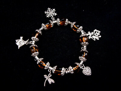 #ad Tibetan Brownish Stone amp; Silver Crafted Bracelet Jewelry #07262006 $10.99
