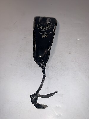 #ad Vintage Maxdel Black Leather Shoe Horn $9.28