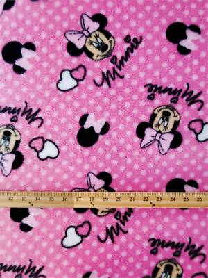 #ad Fleece DISNEY#x27;S MINNIE MOUSE Printed PINK Fabric MINNIE#x27;S HEAD 58quot; Wide SBY $18.99