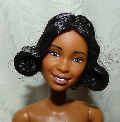 #ad NUDE BARBIE DOLL INSPIRING WOMEN BESSIE COLEMAN AA BLACK HAIR FOR OOAK $16.95