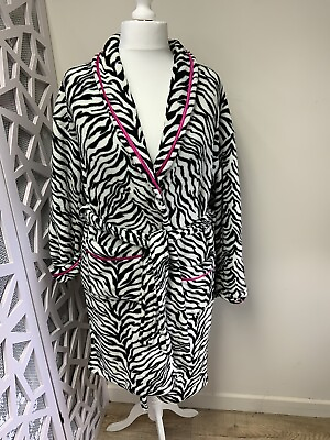 #ad Ladies Dressing Gown Size M Cotton Trend Tiger print Soft GBP 9.49