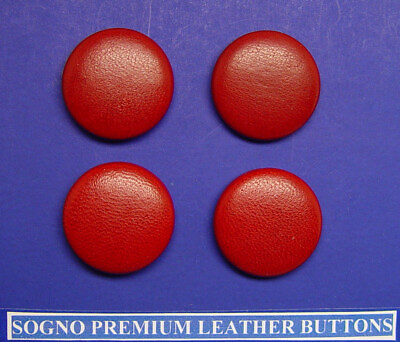 #ad 4 MADE IN USA 1 INCH GENUINE BURGUNDY LEATHER BLAZER JACKET COAT BUTTONS. $14.36