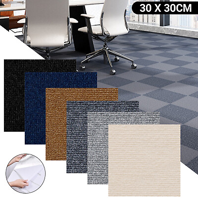 #ad 1 40Pc Self Adhesive 11.81quot; Carpet Tiles Peel and Stick Floor Plank Mat Non Slip $55.49
