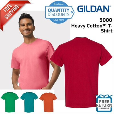 #ad Gildan Men Heavy 100% Cotton amp; Blends Short Sleeve T Shirt 5000a Blank up to 5XL $9.39