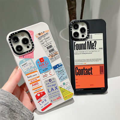 Cute Airline Ticket Personality Label Phone Case For iPhone 13 12 11 14 Pro Max $10.94